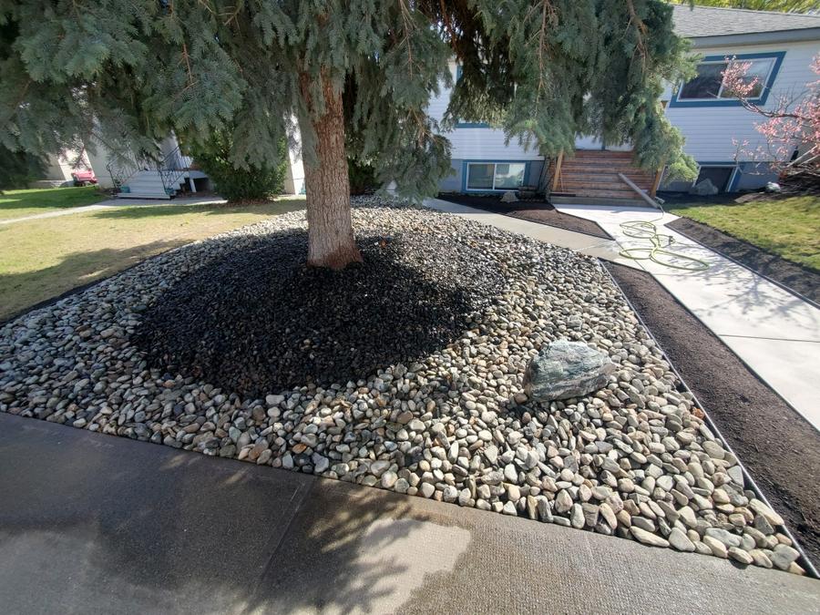 Front yard stone staircase build
