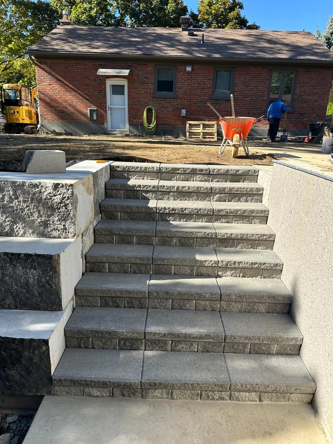 Grand natural stone staircase