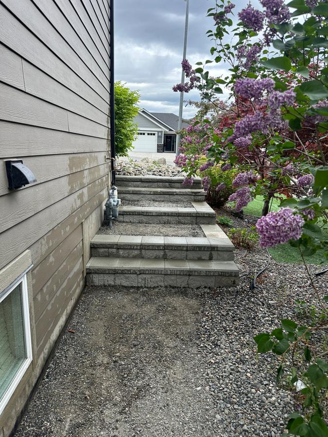 Paver steps with garden integration