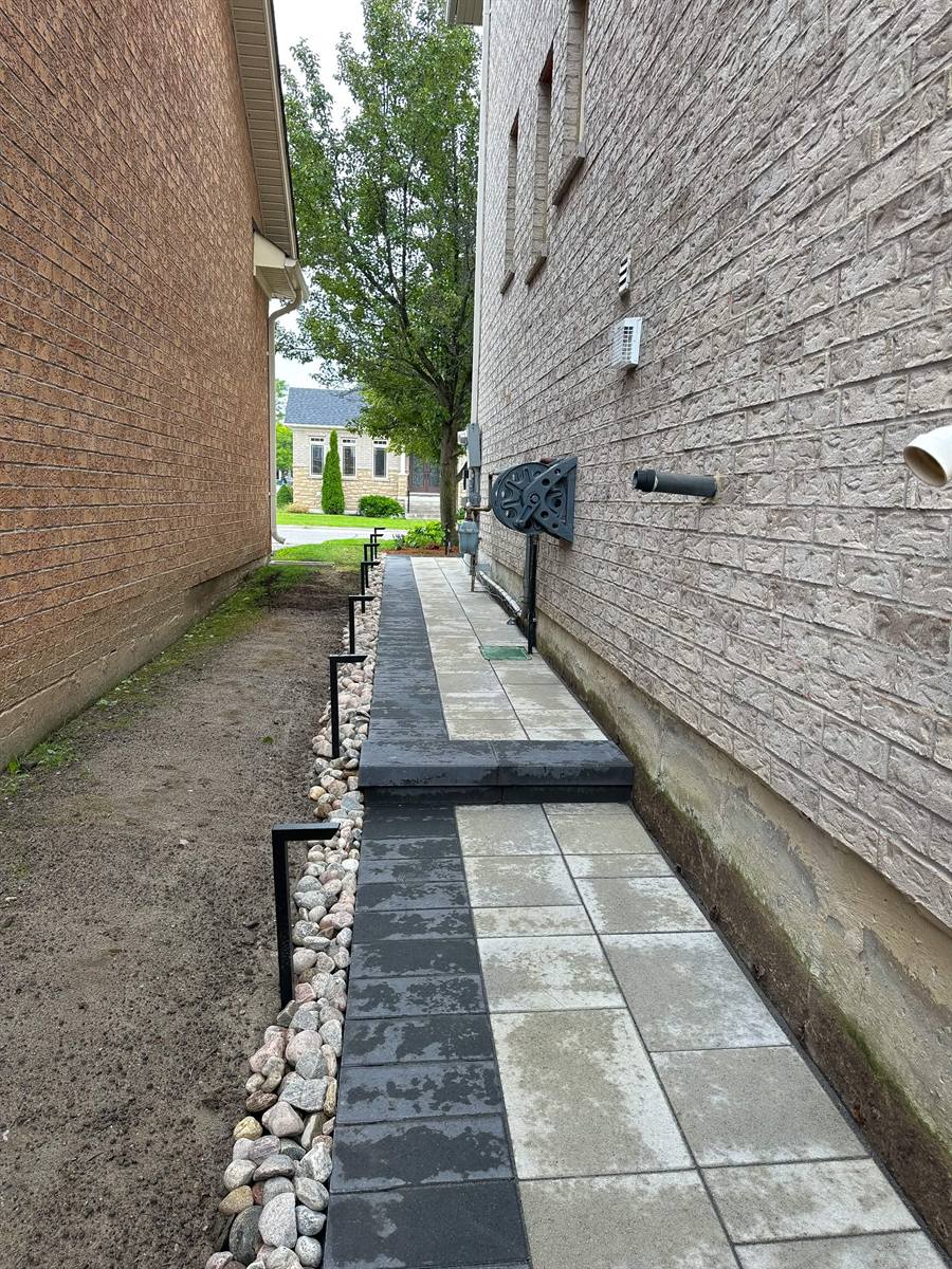 New slab walkway down the side yard